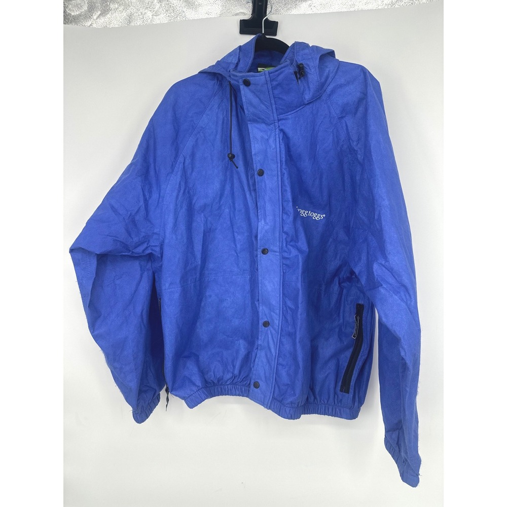 Frogg Toggs Rain Jacket Mens L Blue Hooded Waterproof Fishing Gorpcore Outdoor